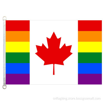 Canada rainbow flag 90*150cm 100% polyster Canada rainbow banner